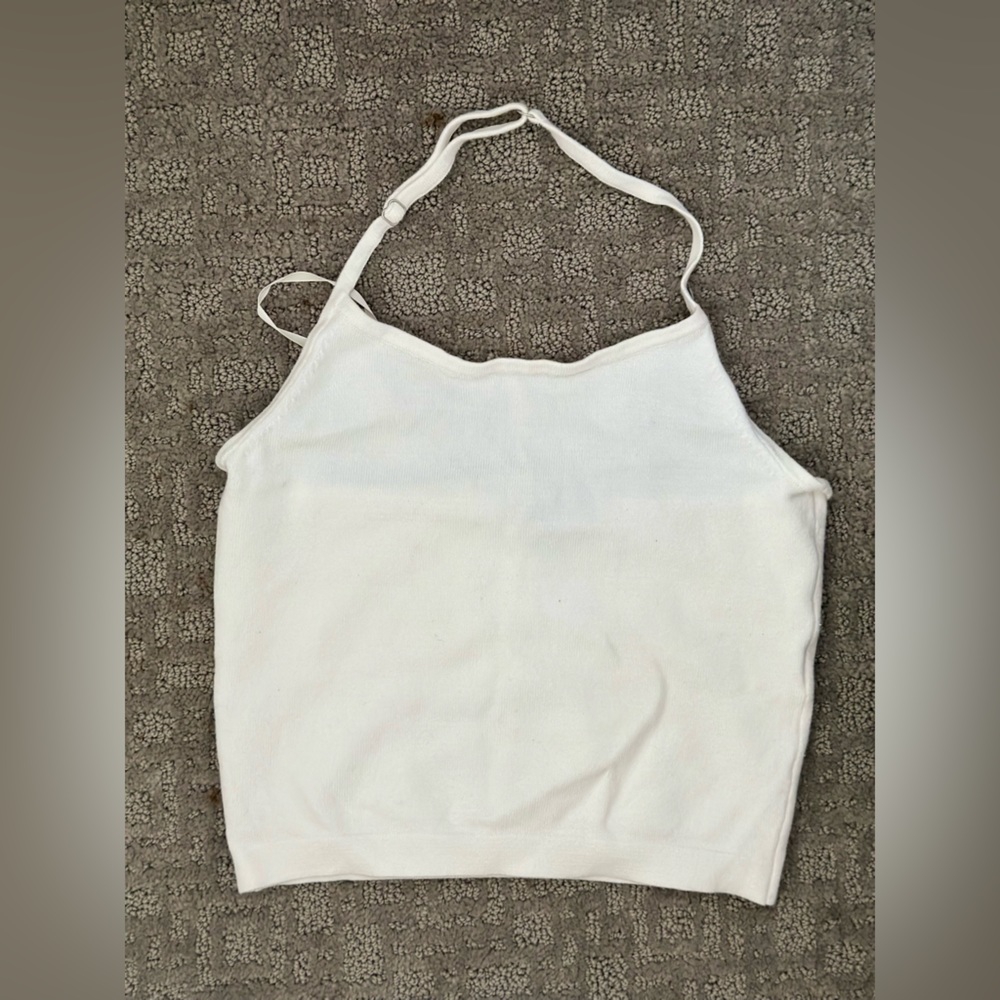 White cropped top